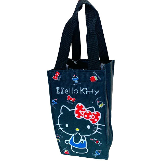 小禮堂 Hello Kitty 方形保冷水壺袋 (黑白線)