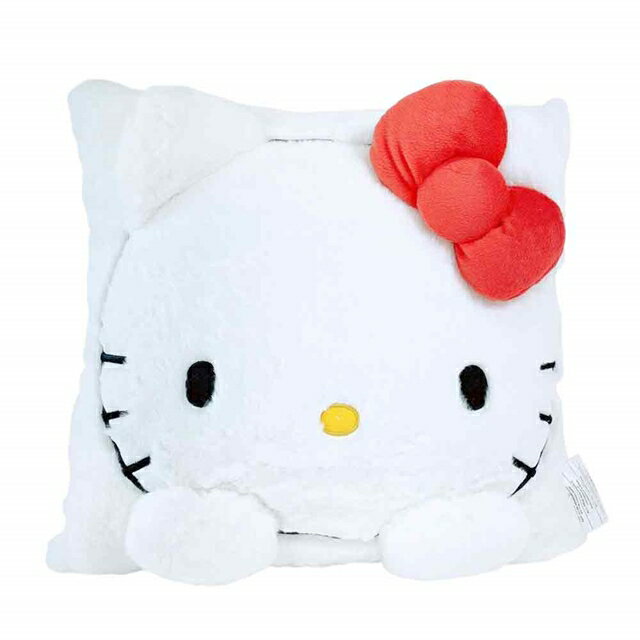 小禮堂 Hello Kitty 絨毛造型靠墊 (白大臉款)