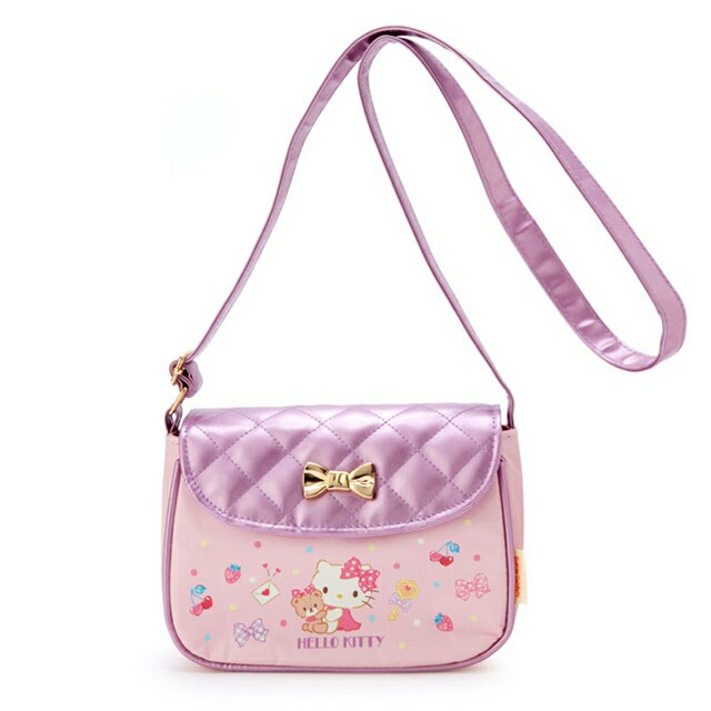 小禮堂 Hello Kitty 兒童皮質磁釦斜揹包 (聖誕系列)