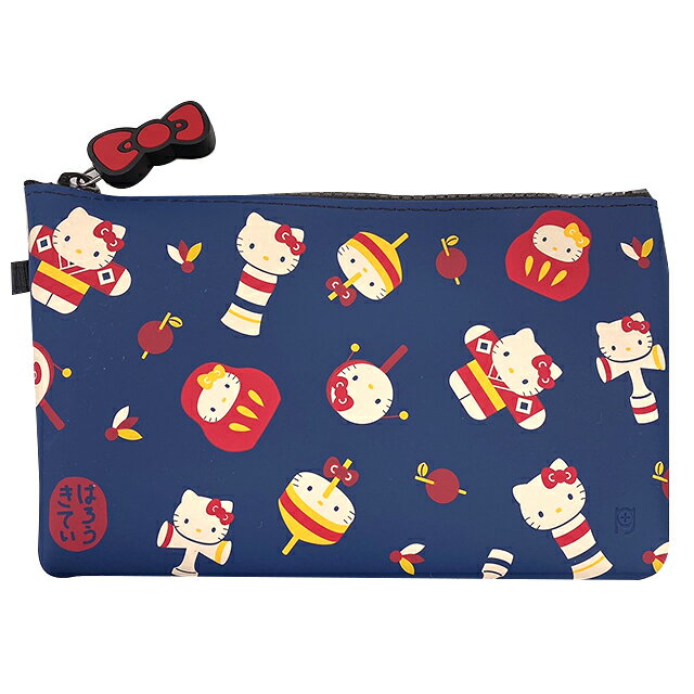 小禮堂 Hello Kitty 方形矽膠筆袋 p+g design (藍和風玩具)