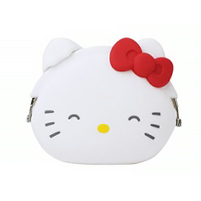 小禮堂 Hello Kitty 矽膠扣型零錢包 p+g design (微笑)