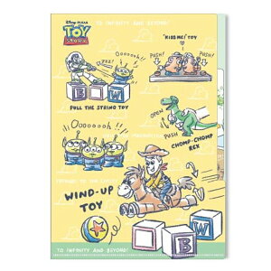 小禮堂 迪士尼 玩具總動員 A4分類資料夾 (黃素描)