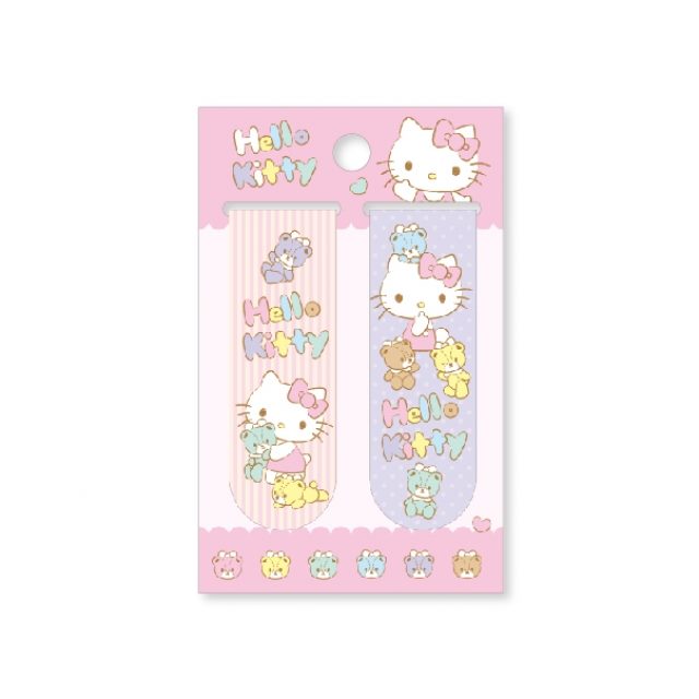 小禮堂 Hello Kitty 磁鐵書籤2入組 (粉紫小熊款)