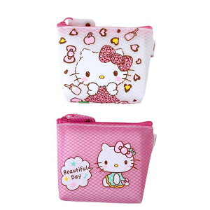小禮堂 Hello Kitty 網格零錢包 (2款隨機)
