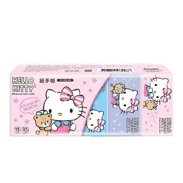 小禮堂 Hello Kitty 袖珍包紙手帕15入組 (少女日用品特輯)