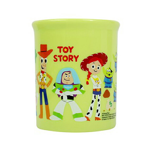 小禮堂 迪士尼 玩具總動員 單耳塑膠杯 300ml (綠集合)