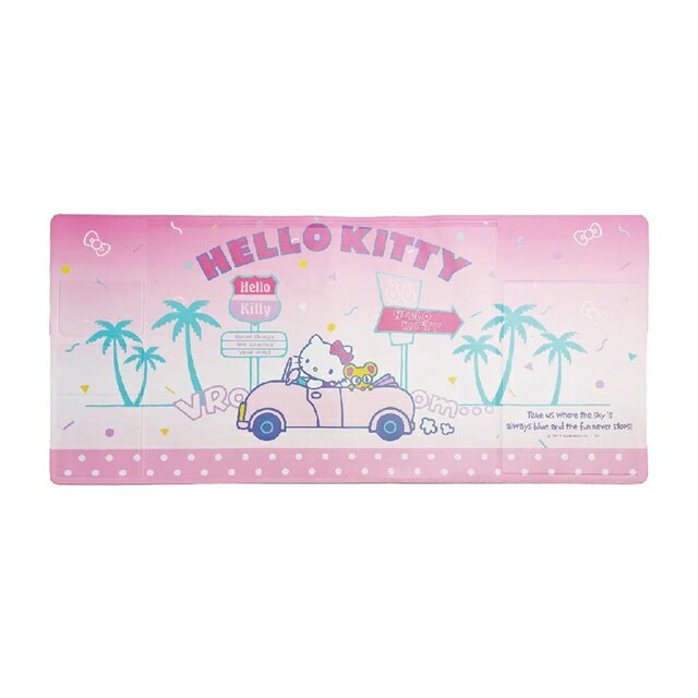小禮堂 Hello Kitty 多功能收納滑鼠墊 (粉汽車)