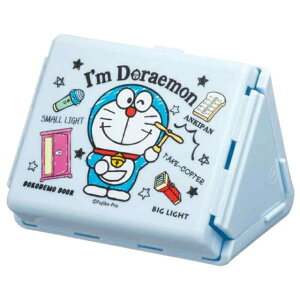 小禮堂 哆啦A夢 折疊式三角飯糰收納盒 (藍道具款)