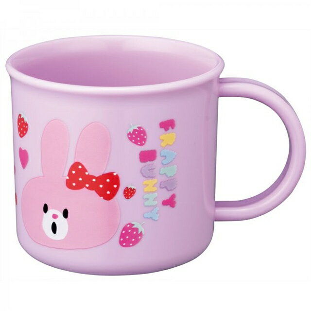 小禮堂 Frappy Bunny 兒童單耳塑膠杯 200ml Ag+ (紫草莓)