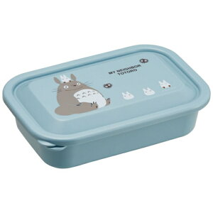 小禮堂 宮崎駿 龍貓 方形塑膠保鮮盒 830ml (藍坐姿款)