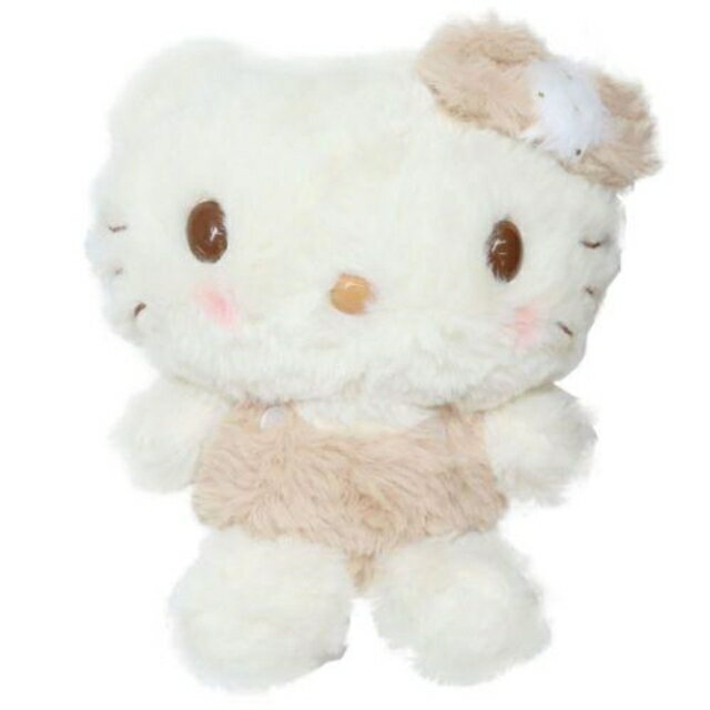 小禮堂 Hello Kitty 絨毛玩偶娃娃 S (溫柔奶茶色)