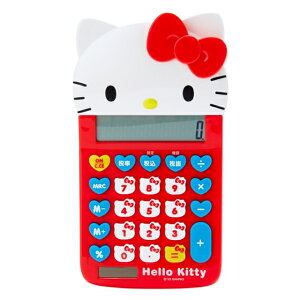 小禮堂 Hello Kitty 造型太陽能12位元計算機 (紅大臉款)