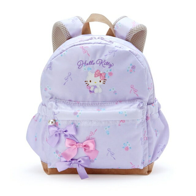 小禮堂 Hello Kitty 兒童尼龍氣墊後揹包 S (紫蝴蝶結款)
