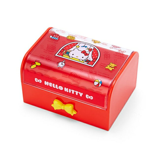 小禮堂 Hello Kitty 透明掀蓋飾品收納盒 (懷舊經典款)