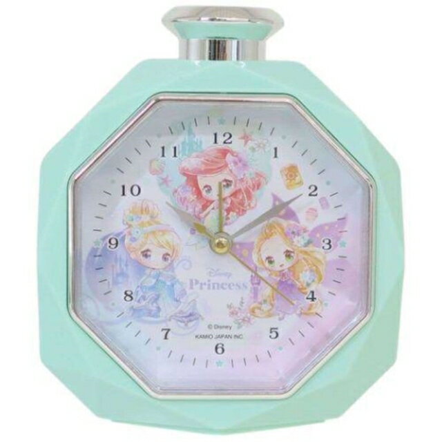 小禮堂 迪士尼 公主 香水瓶造型鬧鐘 (綠Q版款)