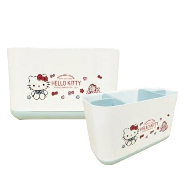 小禮堂 Hello Kitty 多功能洗漱收納盒 (白糖果款)