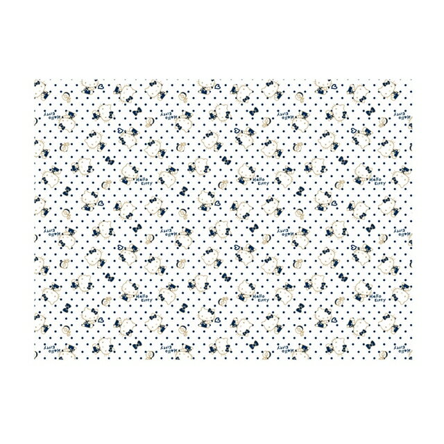 小禮堂 Hello Kitty 加厚款防水防油桌布 132x178cm (藍金點點款)