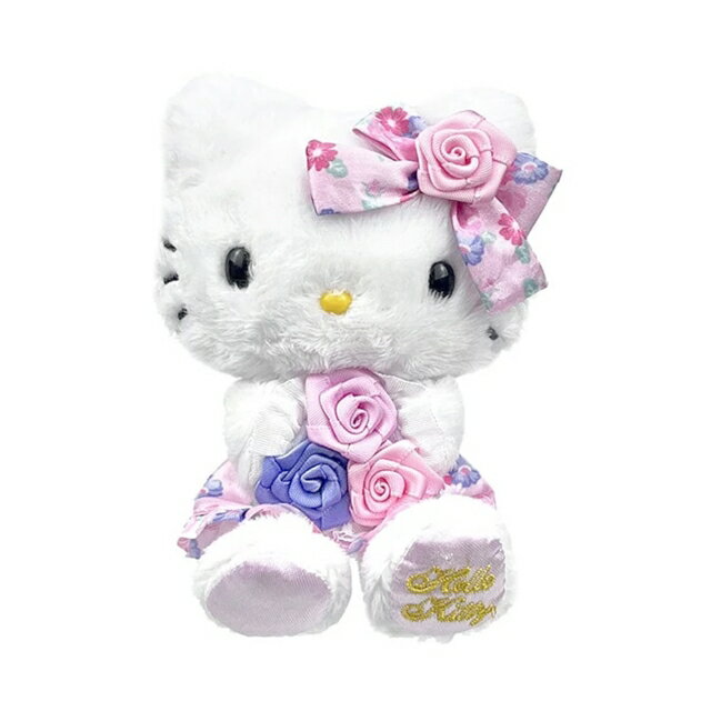 小禮堂 Hello Kitty 絨毛玩偶吊飾 (花花世界)
