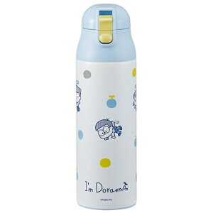 小禮堂 哆啦A夢 彈蓋不鏽鋼保溫瓶 500ml (藍點點款)
