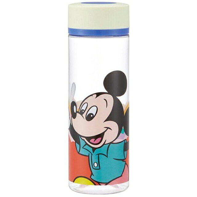 小禮堂 迪士尼 米奇 透明隨身冷水瓶 400ml (彩色雲手指款)