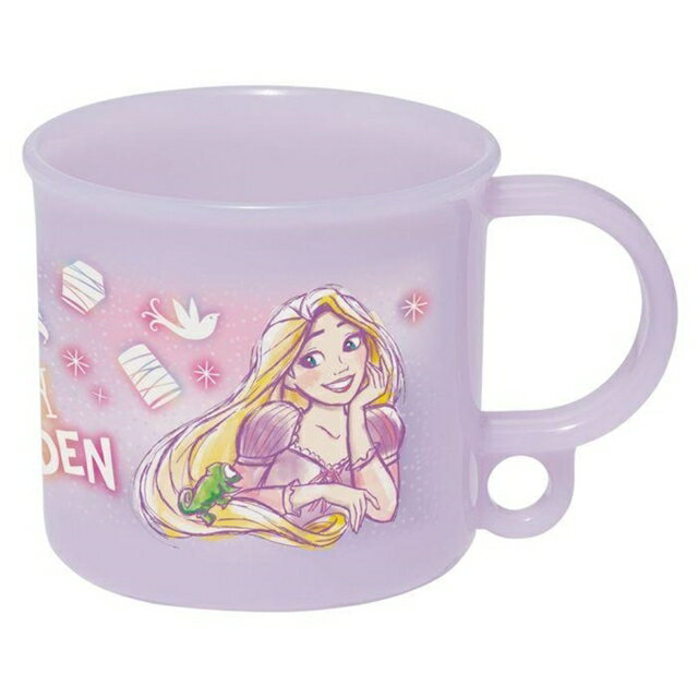 小禮堂 迪士尼 長髮公主 單耳塑膠杯 200ml Ag+ (紫託臉款)