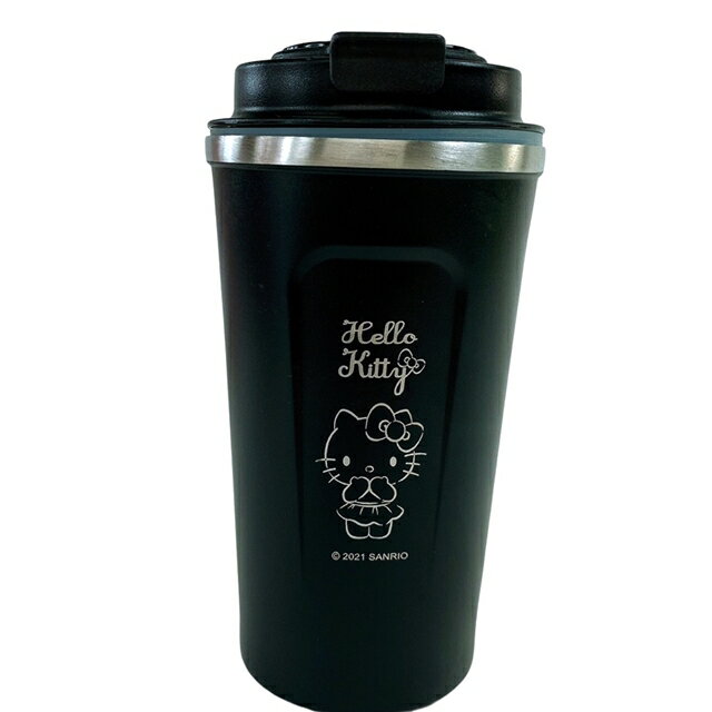 小禮堂 Hello Kitty 智慧保溫不鏽鋼隨行杯 510ml (黑摀嘴款)