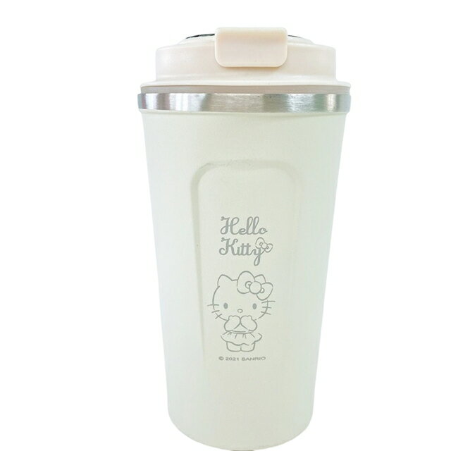 小禮堂 Hello Kitty 智慧保溫不鏽鋼隨行杯 510ml (白摀嘴款)