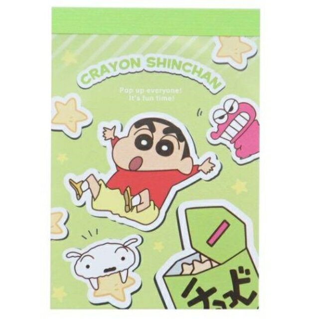 小禮堂 蠟筆小新 迷你便條本 (綠小餅乾款)