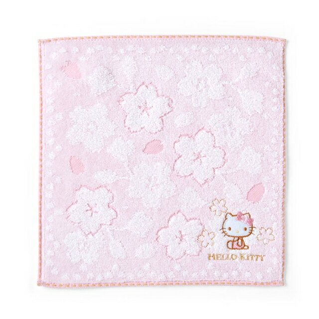 小禮堂 Hello Kitty 純棉手帕 25x25cm (第16個春天)