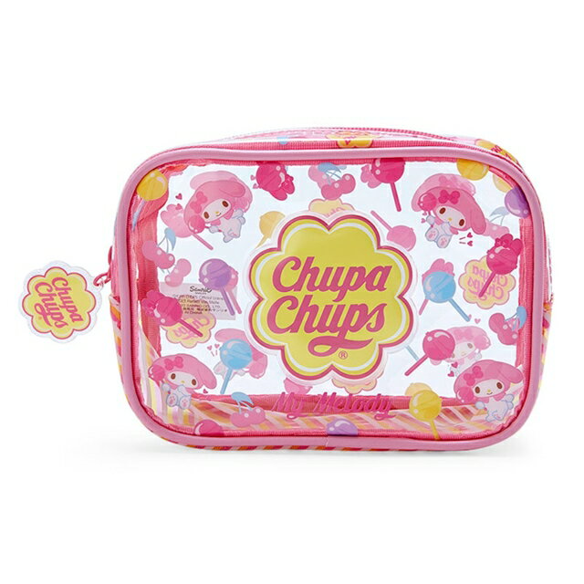 小禮堂 美樂蒂 透明方形化妝包 (ChupaChups 加倍佳)