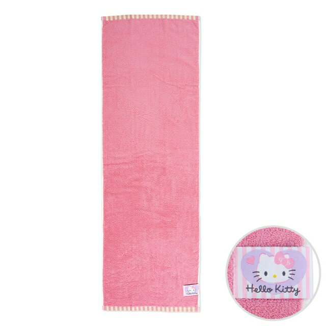 小禮堂 Hello Kitty 棉質吸水浴巾 40x120cm (粉黃素面款)