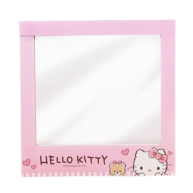 小禮堂 Hello Kitty 木質鏡子收納櫃 (粉探頭款)