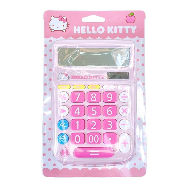 小禮堂 Hello Kitty 12位元太陽能大按鍵計算機 (粉點點大頭款)