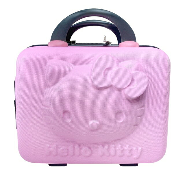 小禮堂 Hello Kitty 立體手提鎖碼化妝箱 (粉大臉款)