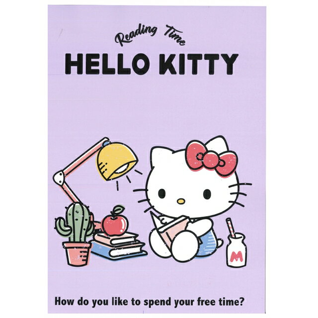 小禮堂 Hello Kitty 16K橫線筆記本 (紫讀書款)