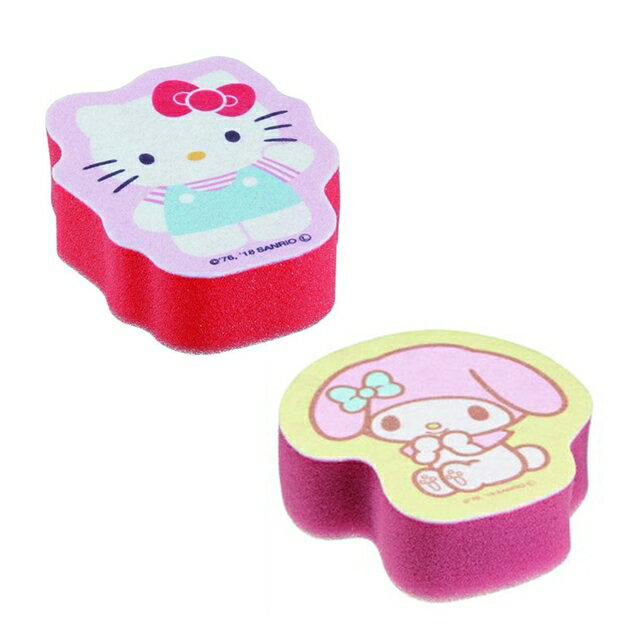 小禮堂 Hello Kitty 美樂蒂 造型清潔海綿2入組 (動作款)