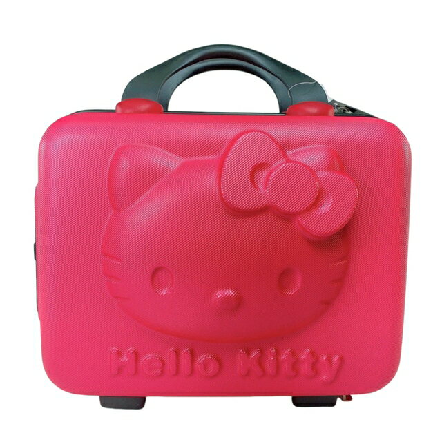 小禮堂 Hello Kitty 立體手提鎖碼化妝箱 (桃大臉款)