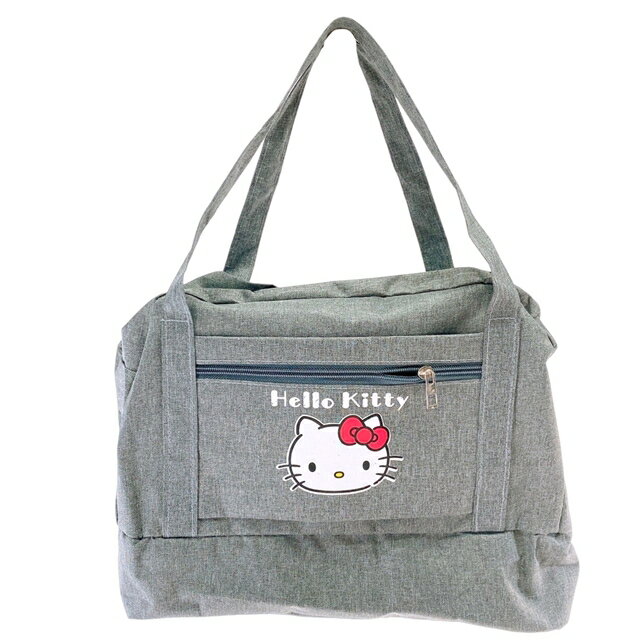 小禮堂 Hello Kitty 手提乾濕兩用旅行包 (灰款)