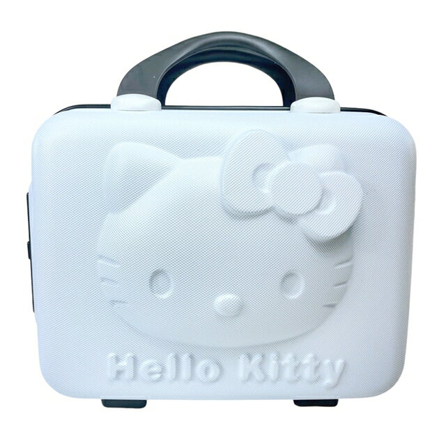 小禮堂 Hello Kitty 立體手提鎖碼化妝箱 (白大臉款)