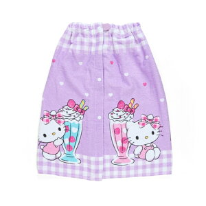 小禮堂 Hello Kitty 兒童抗UV棉質浴裙 60cm (紫聖代 炎夏企劃)