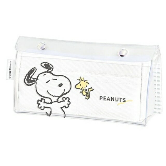 小禮堂 Snoopy 透明扣式三角筆袋 (張手款)