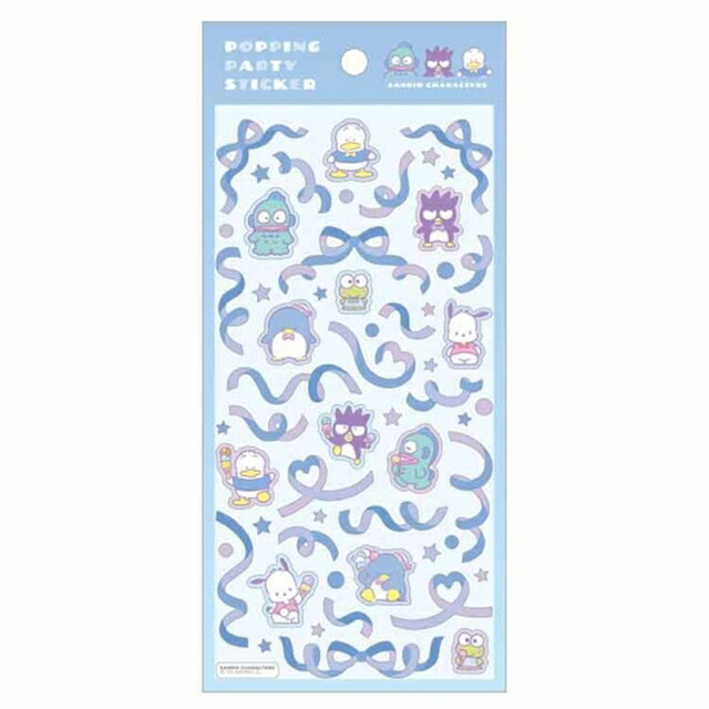 小禮堂 Sanrio大集合 裝飾貼紙組 (藍彩帶款)