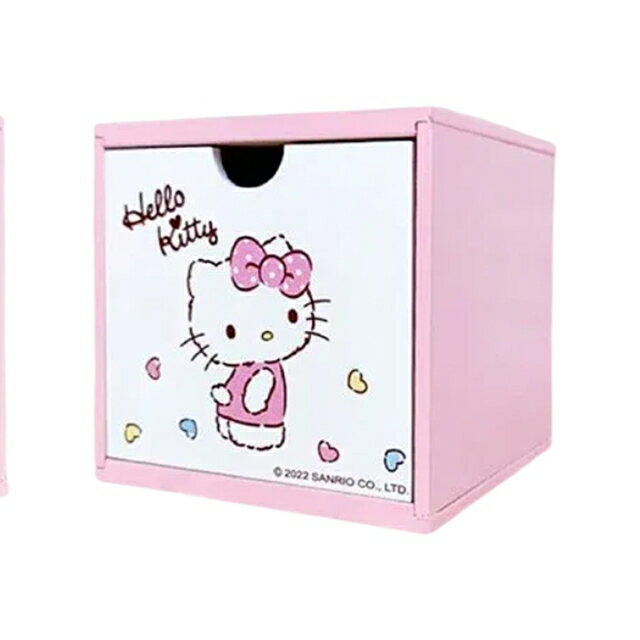 小禮堂 Hello Kitty 方形積木盒 (粉愛心款)