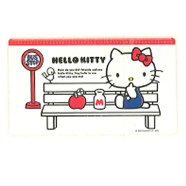 小禮堂 Hello Kitty 透明方形桌墊 公車站 (少女日用品特輯)