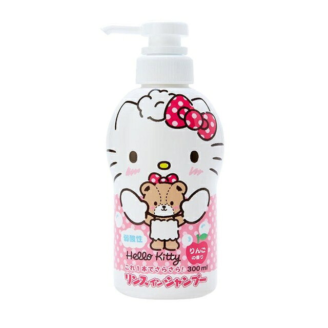 小禮堂 Hello Kitty 弱酸性洗髮精 300ml (白粉抱熊款)