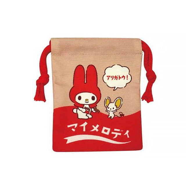 小禮堂 美樂蒂 尼龍迷你束口袋 (復古系列)