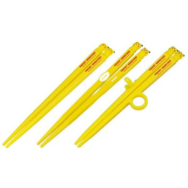 小禮堂 寶可夢 皮卡丘 成長型造型學習筷3入組 15cm (黃玩偶款)