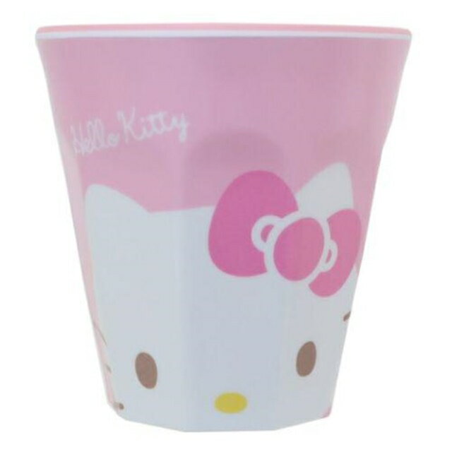 小禮堂 Hello Kitty 無把美耐皿杯 270ml (粉大頭款)