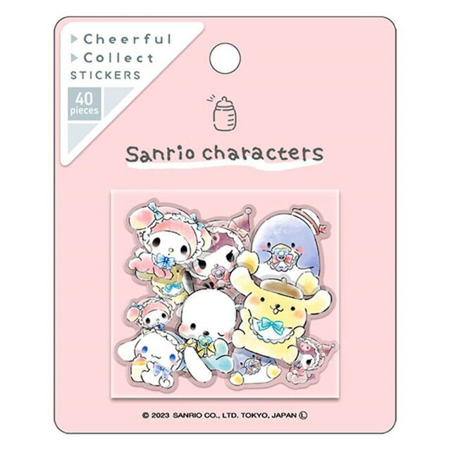 小禮堂 Sanrio大集合 透明貼紙組 40枚 (嬰兒款)