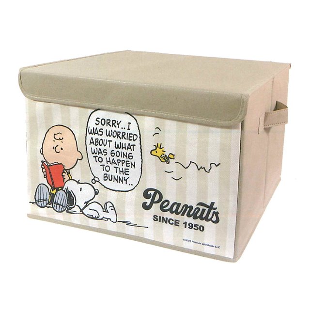 小禮堂 Snoopy 尼龍摺疊收納箱 (米查理布朗看書款)